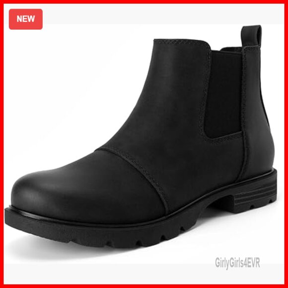Women's Chelsea Boots Slip On Low Heel Lug Sole Ankle Booties Round Toe